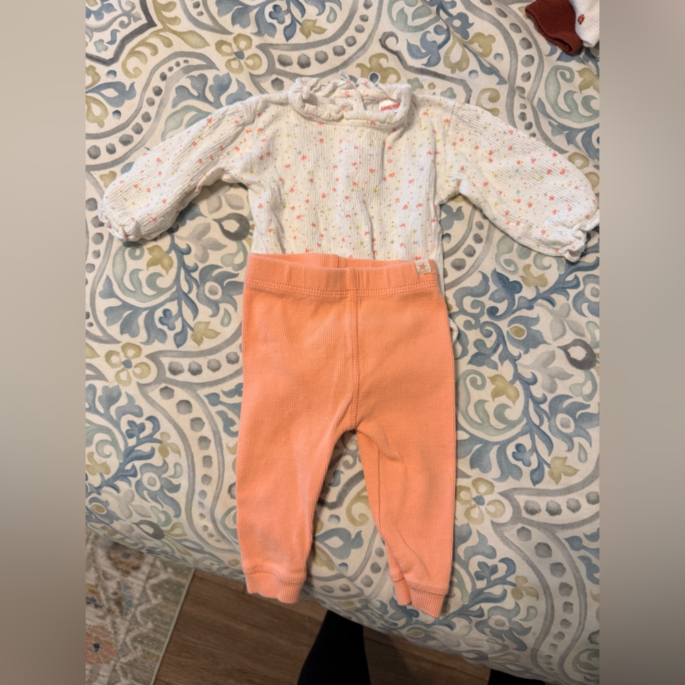 Zara Kids Matching Set - Cream and Peach